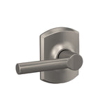 Schlage Broadway Matte Black Passage Hall/Closet Door Lever with Greenwich Trim