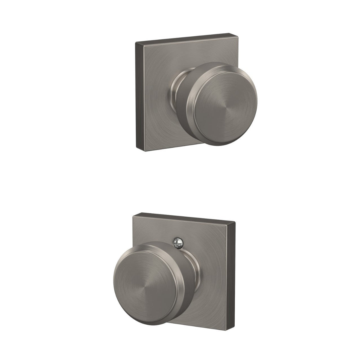 Schlage Bowery Matte Black Passage Hall/Closet Door Knob with Collins Trim