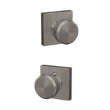 Schlage Bowery Matte Black Passage Hall/Closet Door Knob with Collins Trim