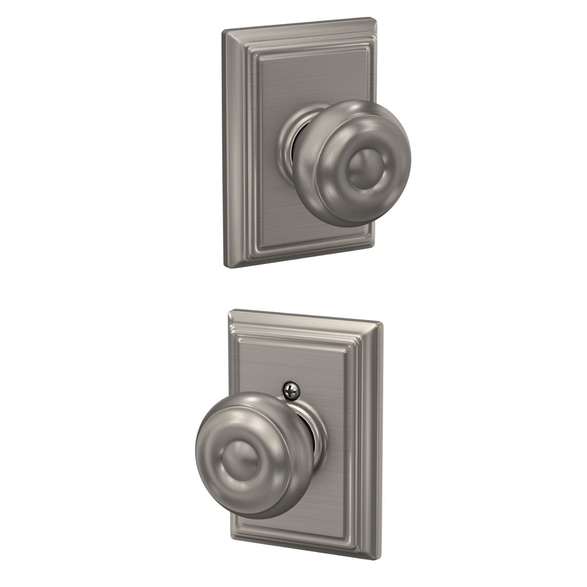 Schlage Georgian Satin Nickel Passage Hall/Closet Door Knob with Addison Trim