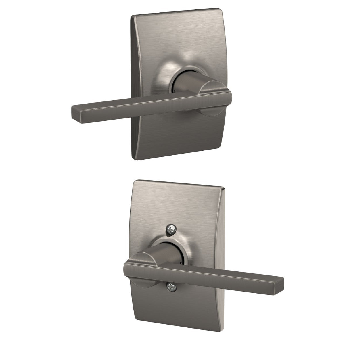 Schlage Latitude Satin Nickel Passage Hall/Closet Door Lever with Century Trim