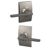 Schlage Latitude Matte Black Passage Hall/Closet Door Lever