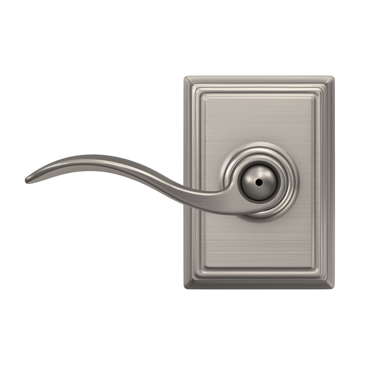 Schlage Accent Matte Black Privacy Bed/Bath Door Lever with Addison Trim