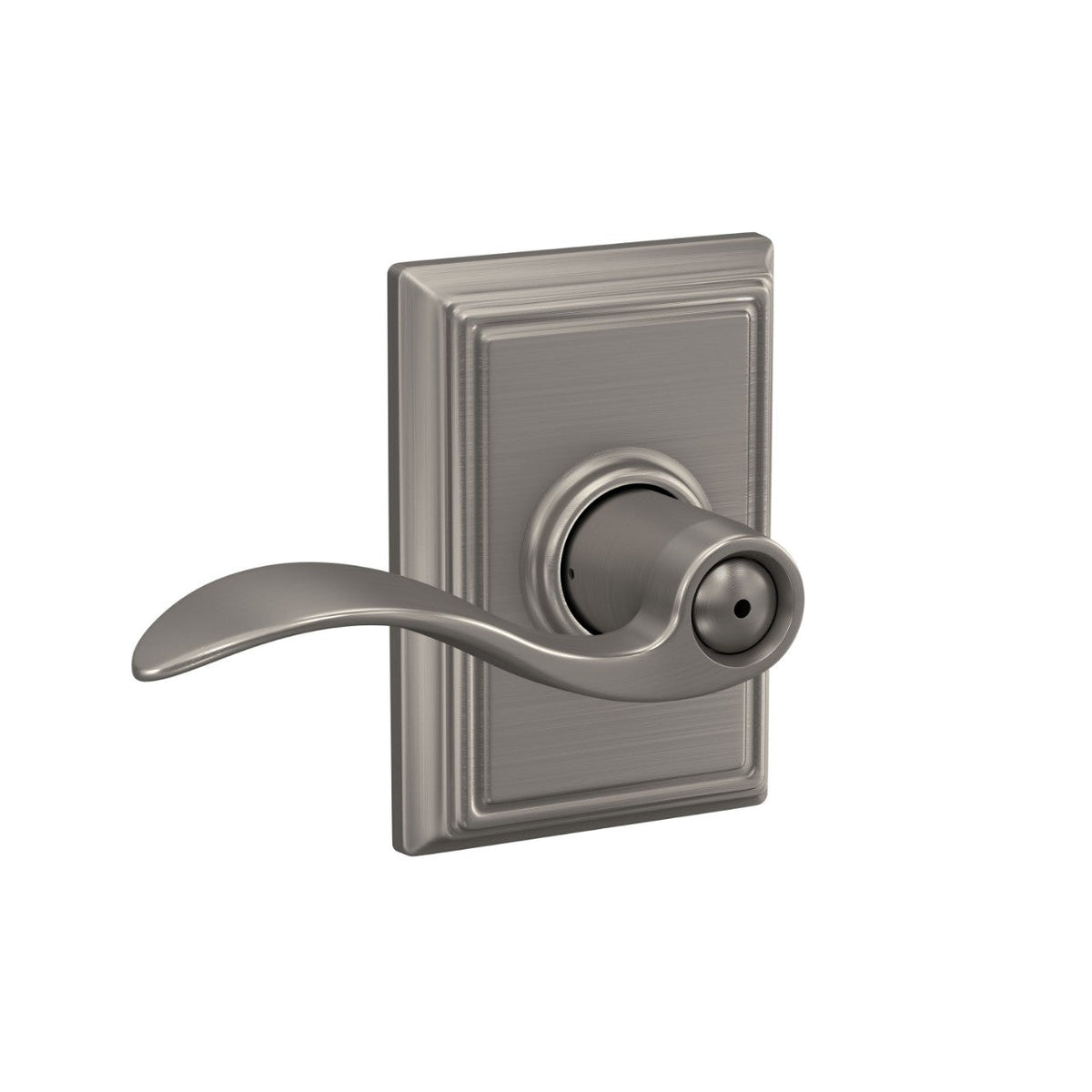 Schlage Accent Matte Black Privacy Bed/Bath Door Lever with Addison Trim