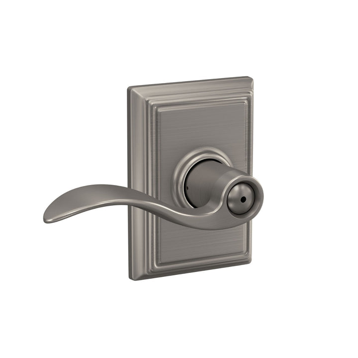 Schlage Accent Matte Black Privacy Bed/Bath Door Lever with Addison Trim