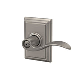 Schlage Accent Matte Black Privacy Bed/Bath Door Lever with Addison Trim