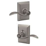 Schlage Accent Matte Black Privacy Bed/Bath Door Lever with Addison Trim
