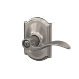 Schlage Accent Satin Nickel Privacy Bed/Bath Door Lever with Camelot Trim
