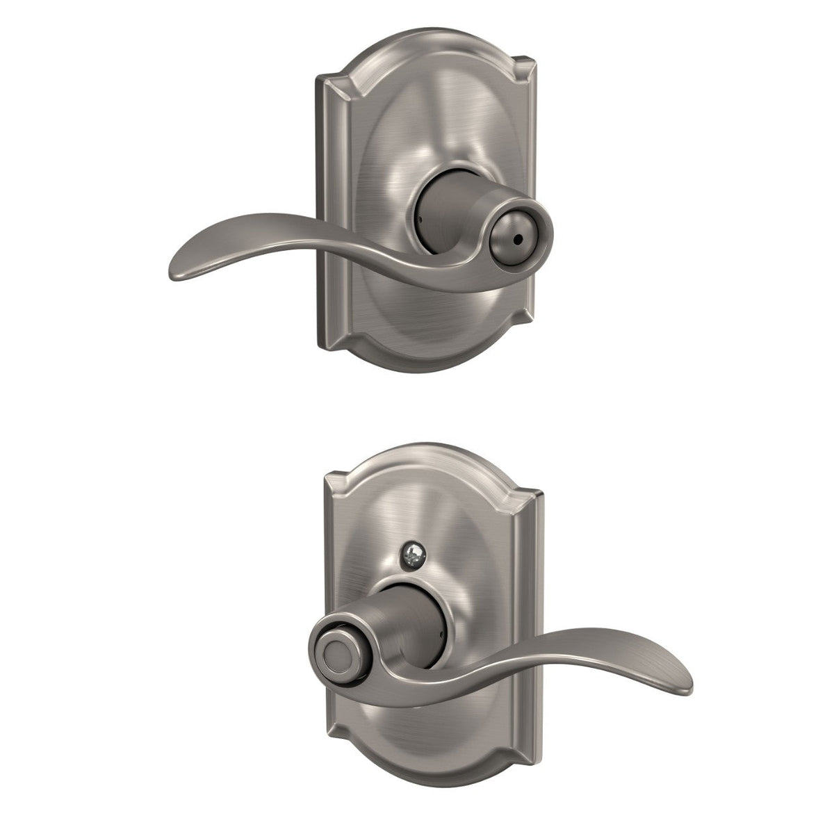 Schlage Accent Aged Bronze Privacy Bed/Bath Door Lever with Camelot Trim