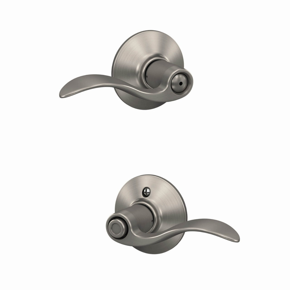 Schlage Accent Satin Nickel Privacy Bed/Bath Door Lever, 2-Pack