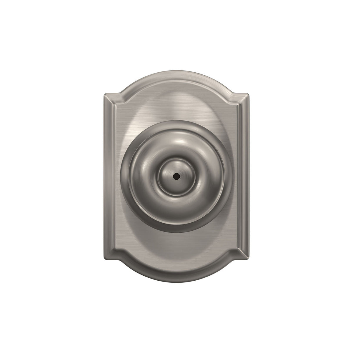 Schlage Georgian Matte Black Privacy Bed/Bath Door Knob with Camelot Trim