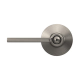 Schlage Latitude Matte Black Bed & Bath Privacy Lever, Reversible (Right/Left)