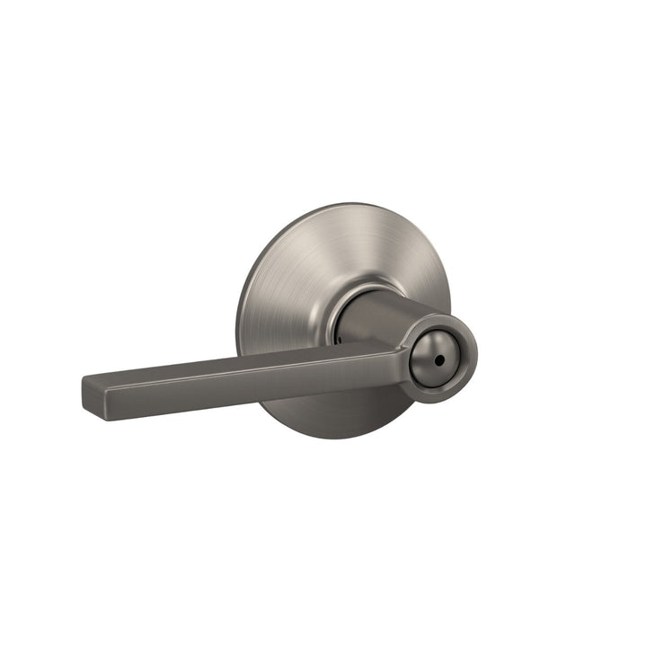 Schlage Latitude Matte Black Bed & Bath Privacy Lever, Reversible (Right/Left)