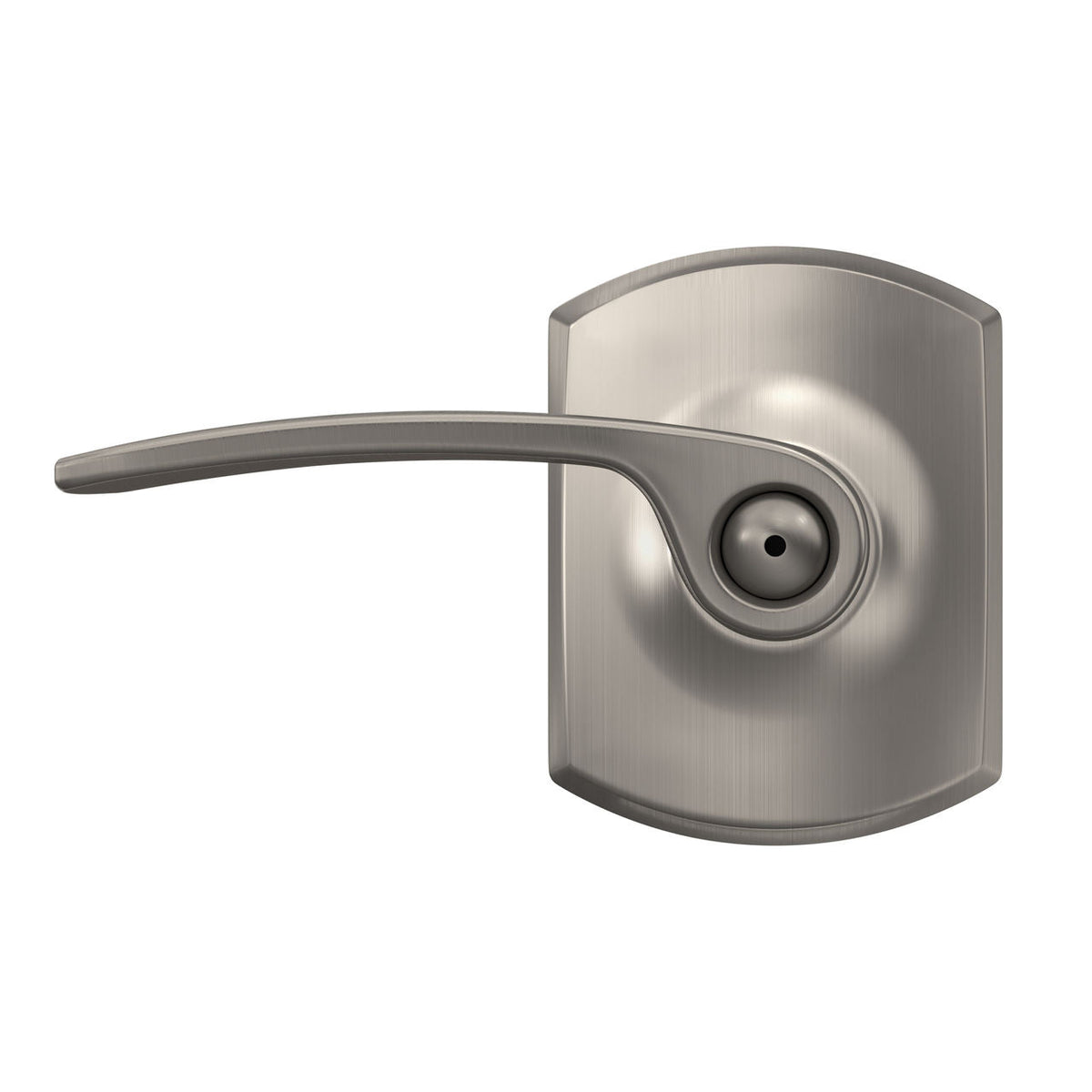 Schlage Merano Matte Black Privacy Bed/Bath Door Lever with Greenwich Trim