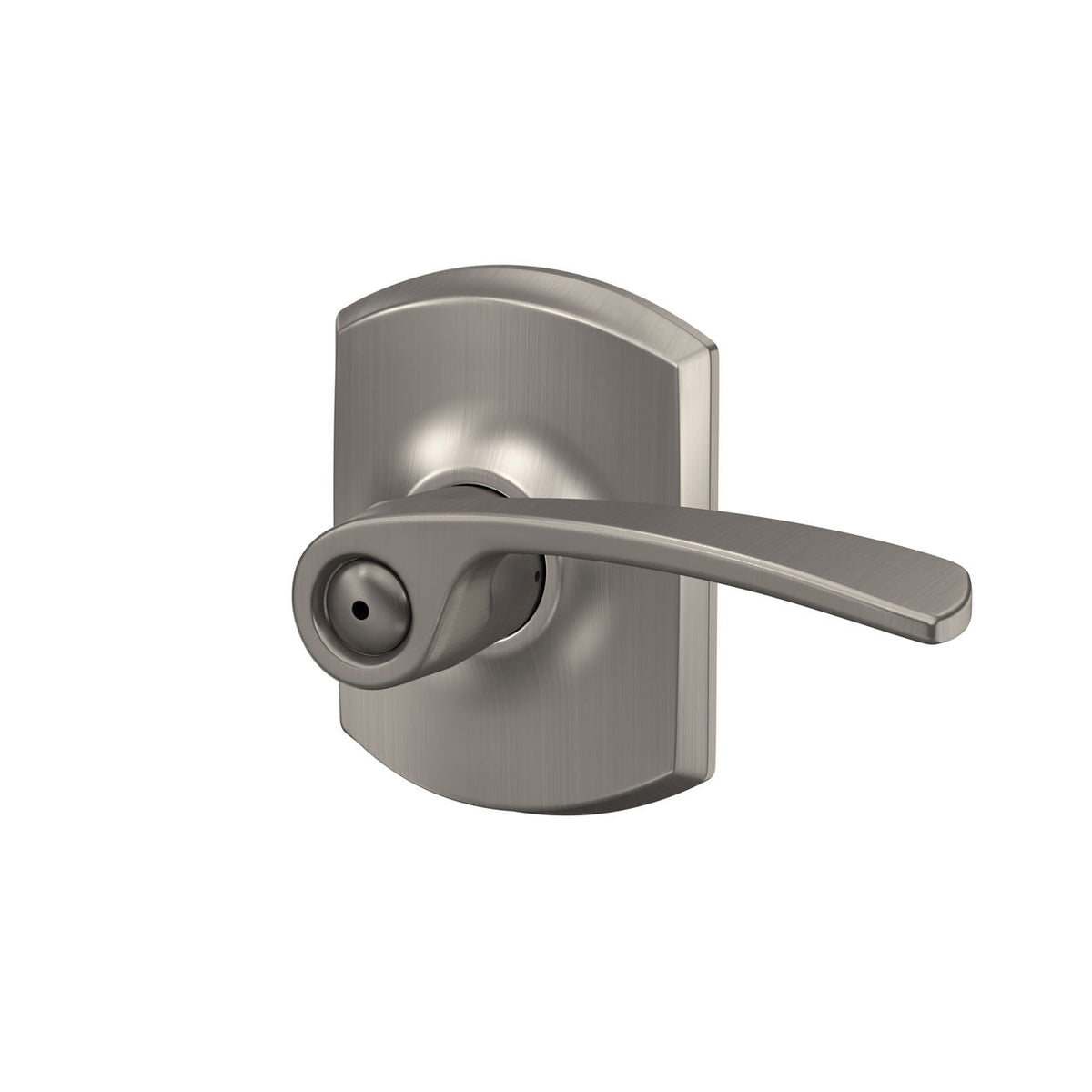 Schlage Merano Matte Black Privacy Bed/Bath Door Lever with Greenwich Trim
