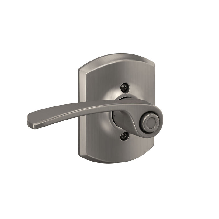 Schlage Merano Matte Black Privacy Bed/Bath Door Lever with Greenwich Trim