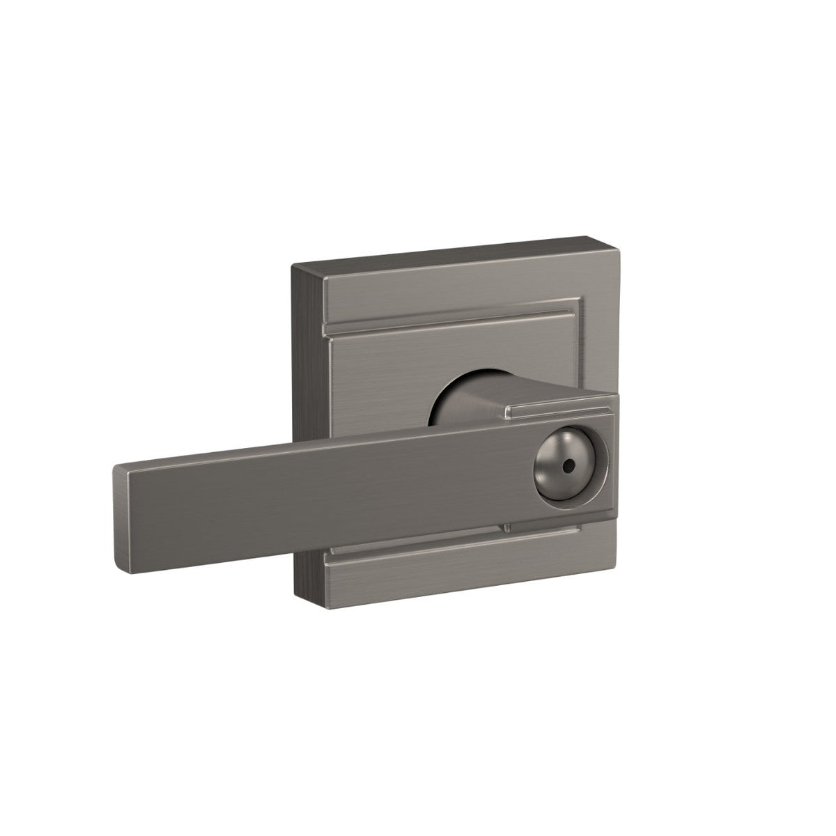 Northbrook Satin Nickel Privacy Bed/Bath Door Lever with Upland Trim