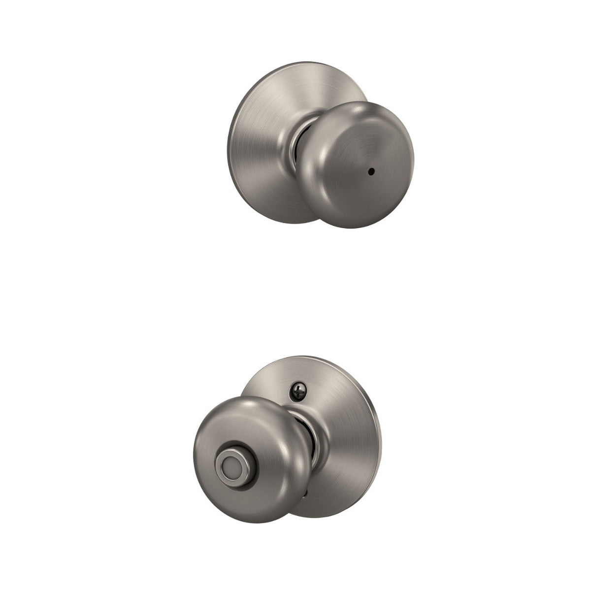 Schlage Plymouth Bright Brass Bed & Bath Privacy Knob, Right or Left Handed