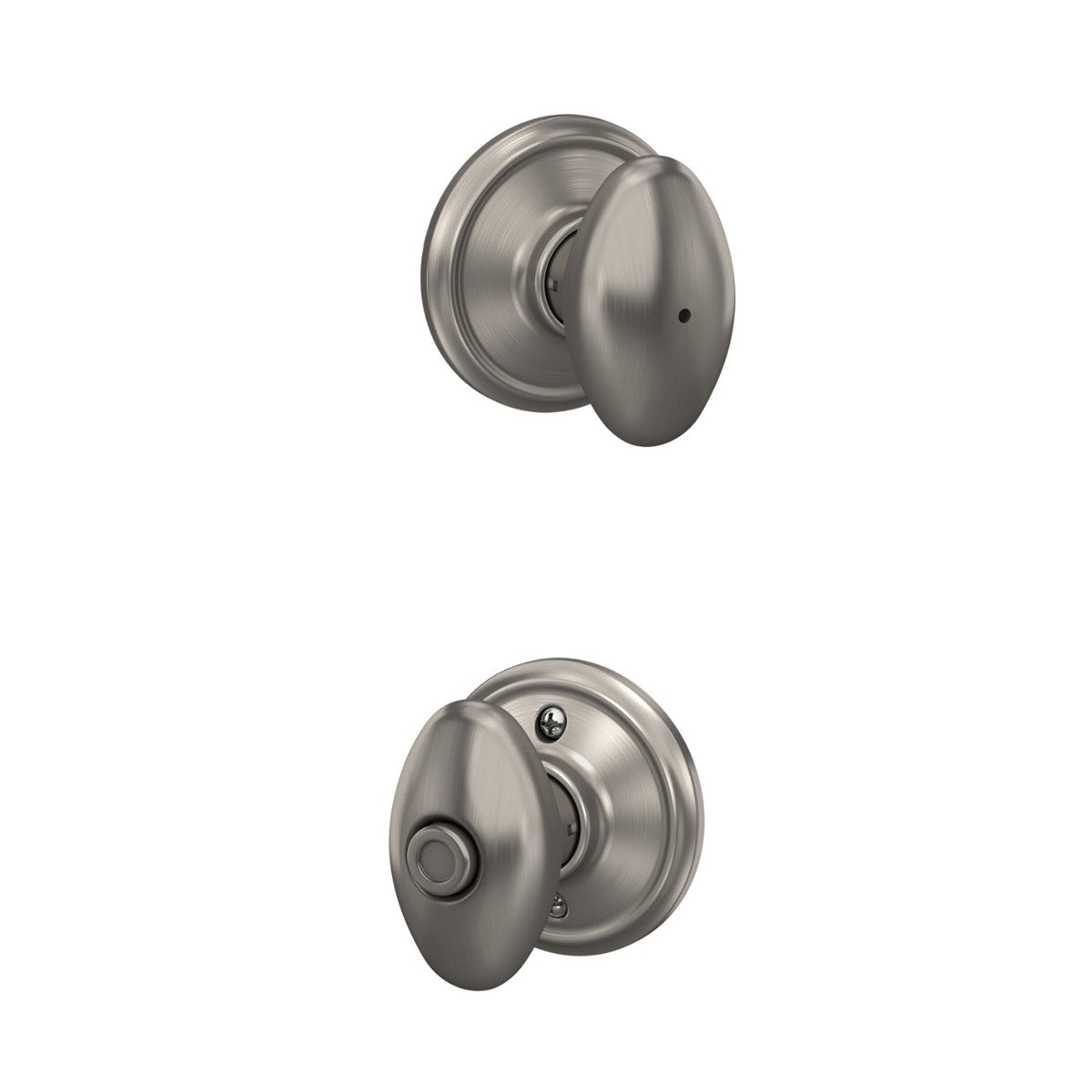 Siena Aged Bronze Privacy Bed/Bath Door Knob with Wakefield Trim