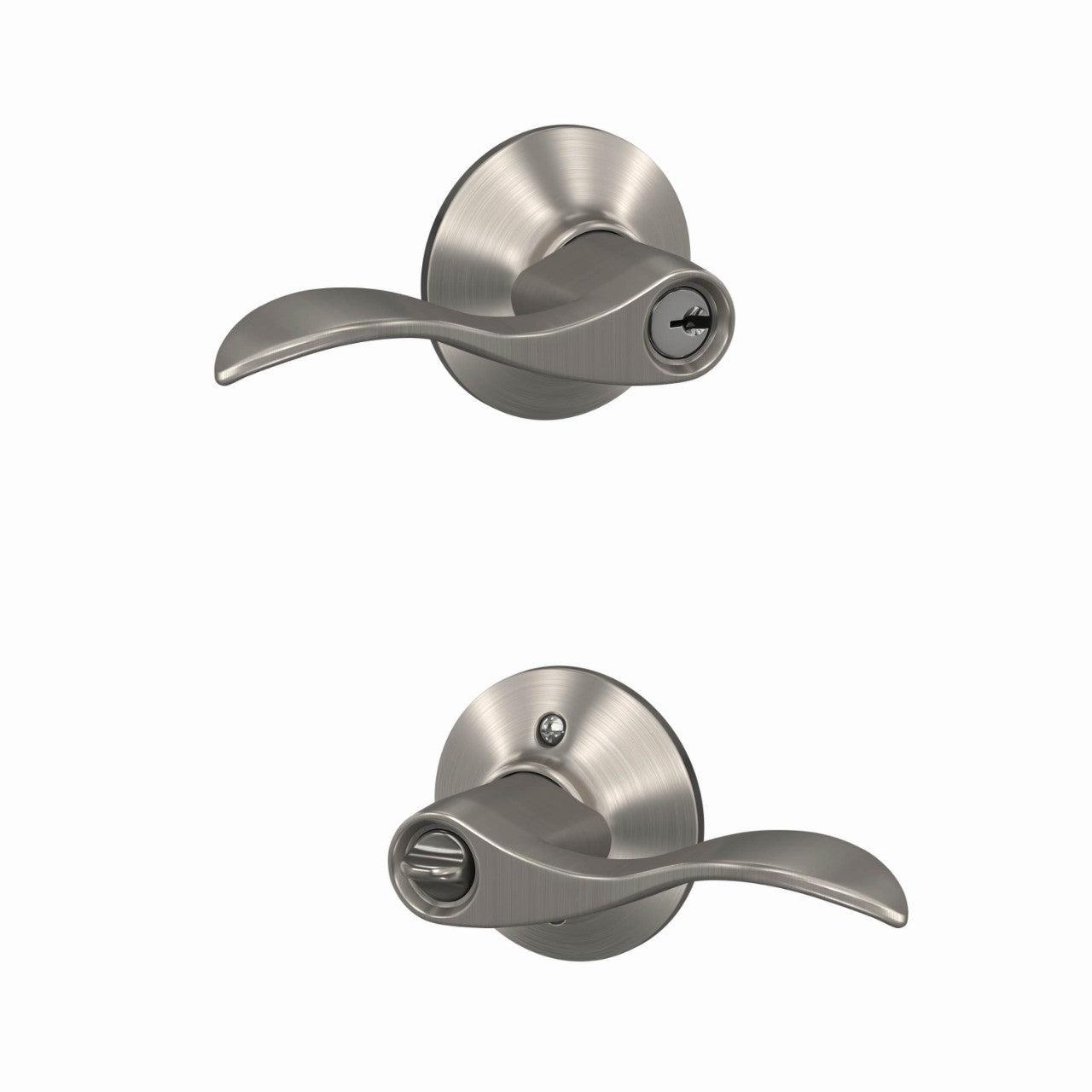 Schlage Accent Matte Black Keyed Entry Lever, ANSI Grade 2, K4 Keyway, Fits 1-3/4 in. Doors
