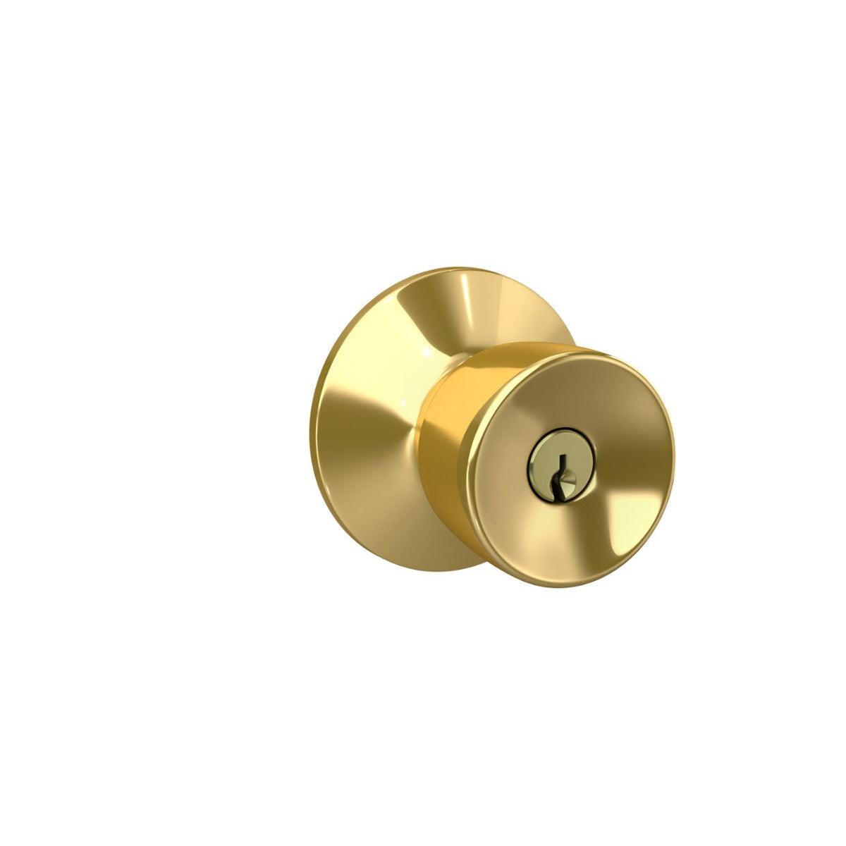 Schlage Bell Bright Brass Keyed Entry Lockset, ANSI Grade 2, Fits 1-3/8 to 1-3/4 in Doors