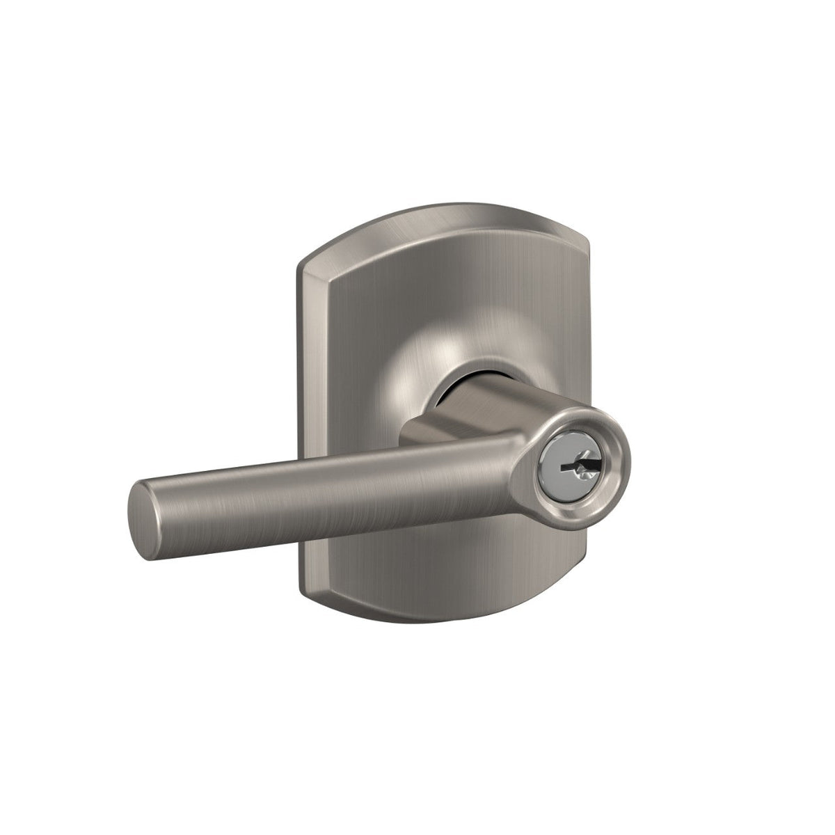 Schlage Broadway Keyed Entry Door Lever with Greenwich Trim – Matte Black