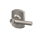 Schlage Broadway Keyed Entry Door Lever with Greenwich Trim – Matte Black