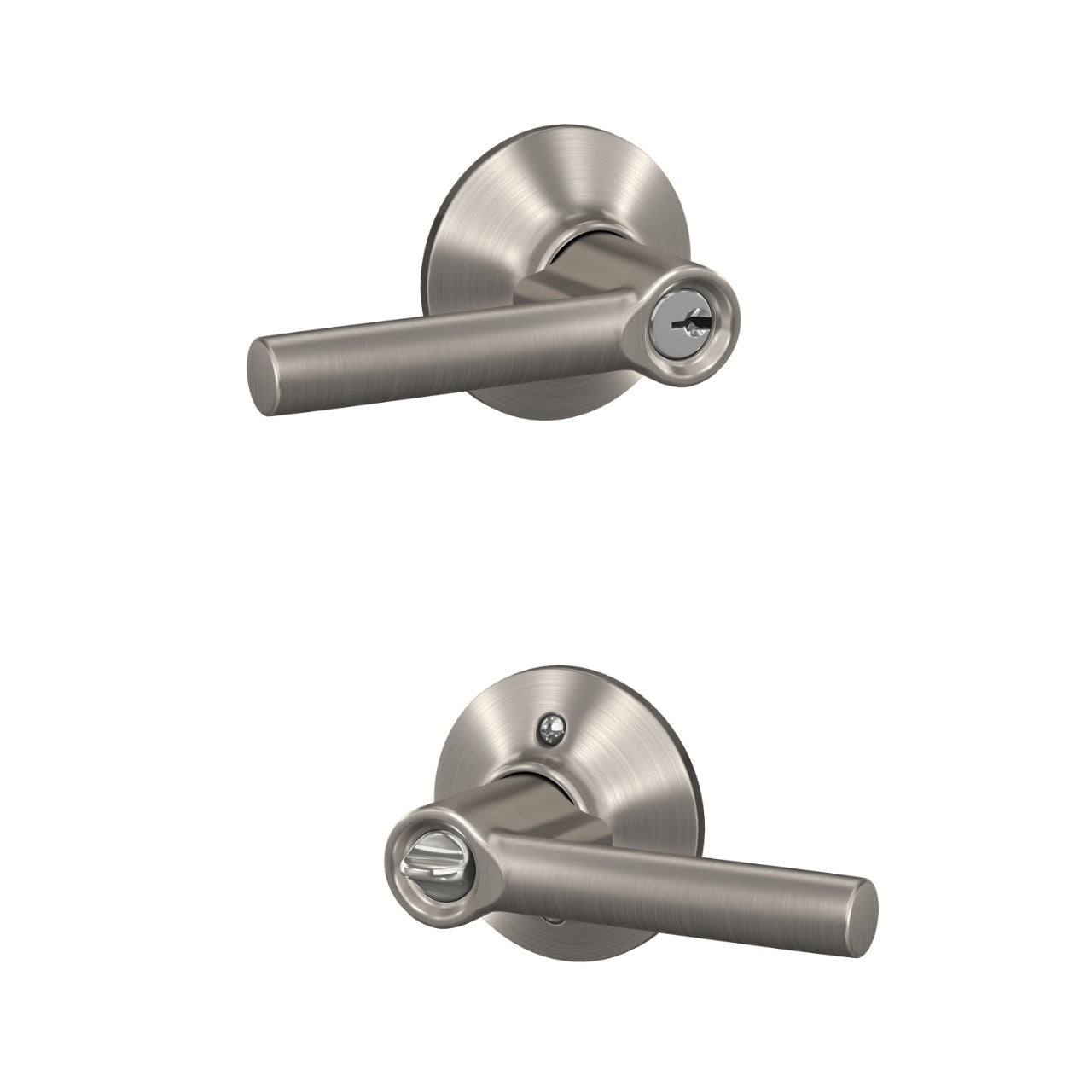 Schlage Broadway Matte Black Keyed Entry Lever, Grade 2, Fits 1-3/4 in. Doors