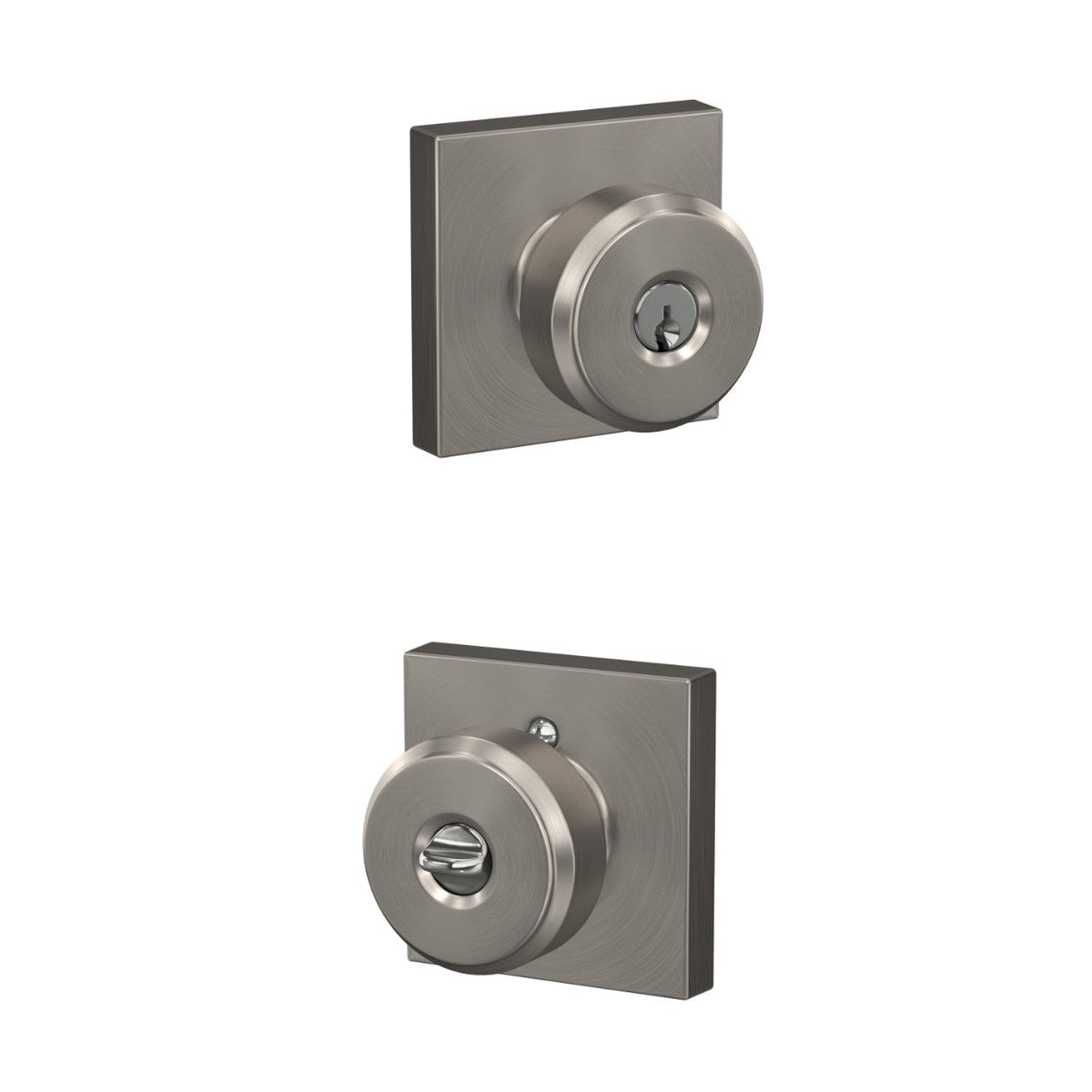 Schlage Custom Bowery Keyed Entry Door Knob with Collins Trim, Matte Black