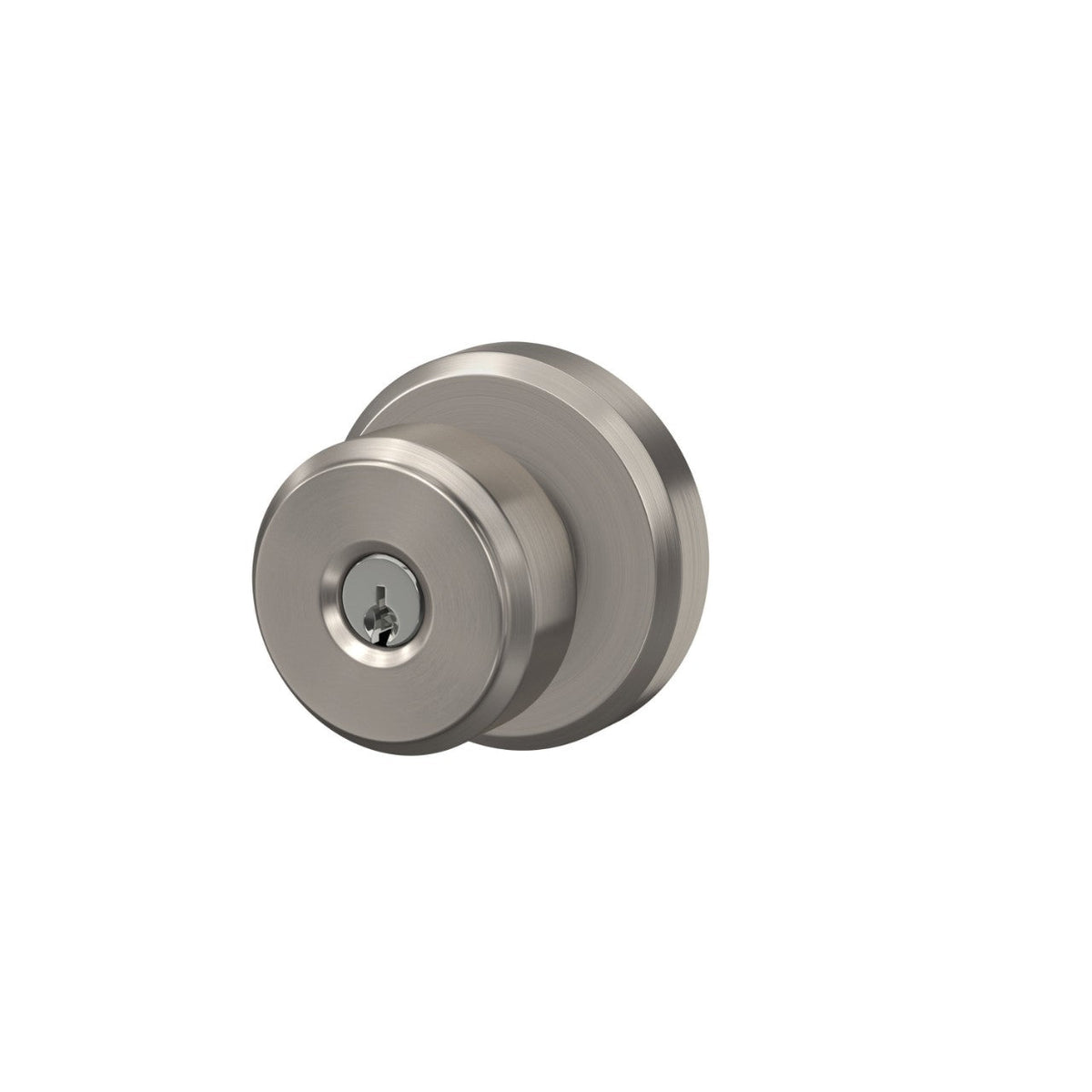 Schlage Bowery Matte Black Keyed Entry Door Knob with Greyson Trim