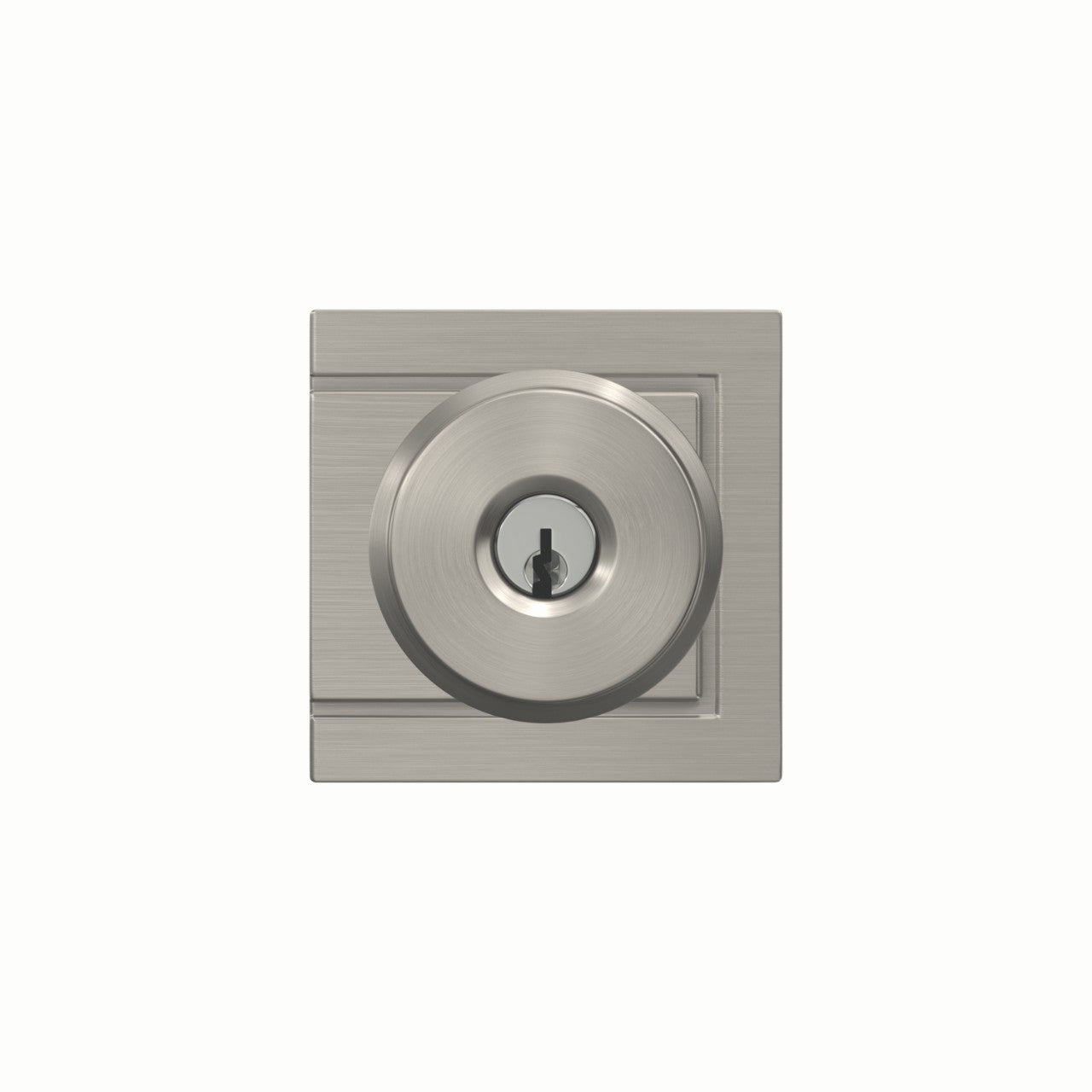 Schlage Bowery Satin Nickel Keyed Entry Knob with Upland Trim, Grade 1, Fits 1-3/8 in. Doors