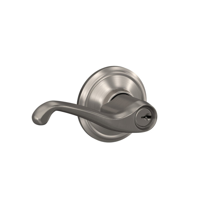 Schlage Flair Keyed Entry Door Lever, Aged Bronze, Reversible, F51-V-FLA-716