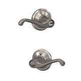 Schlage F51 Flair Satin Nickel Universal Keyed Entry Door Handle