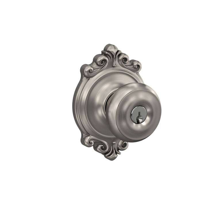 Schlage Georgian Aged Bronze Keyed Entry Door Knob with Brookshire Trim