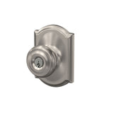 Schlage Custom Georgian Aged Bronze Keyed Entry Door Knob with Camelot Trim