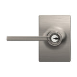 Schlage Latitude Lever with Century Trim Keyed Entry Lock, Satin Nickel (F51LATFFFCEN)
