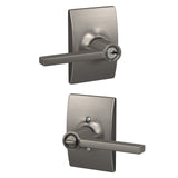 Schlage Latitude Lever with Century Trim Keyed Entry Lock, Satin Nickel (F51LATFFFCEN)