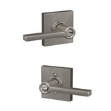 Schlage Custom Latitude Keyed Entry Door Lever with Collins Trim — Matte Black