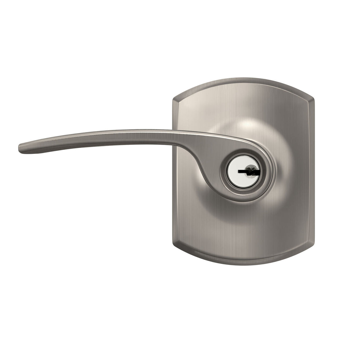 Schlage Merano Matte Black Keyed Entry Door Lever with Greenwich Trim