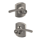Schlage Merano Matte Black Keyed Entry Door Lever with Greenwich Trim
