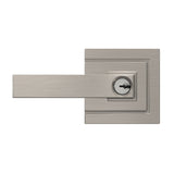 Custom Northbrook Matte Black Upland Trim Keyed Entry Door Lever