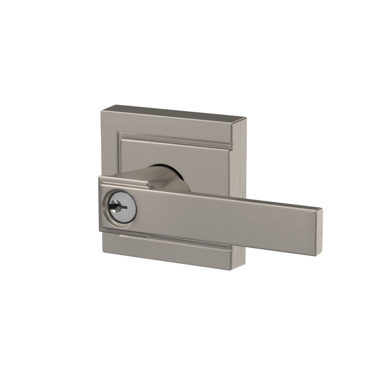 Schlage Northbrook Satin Nickel Keyed Entry Door Lever with Upland Trim