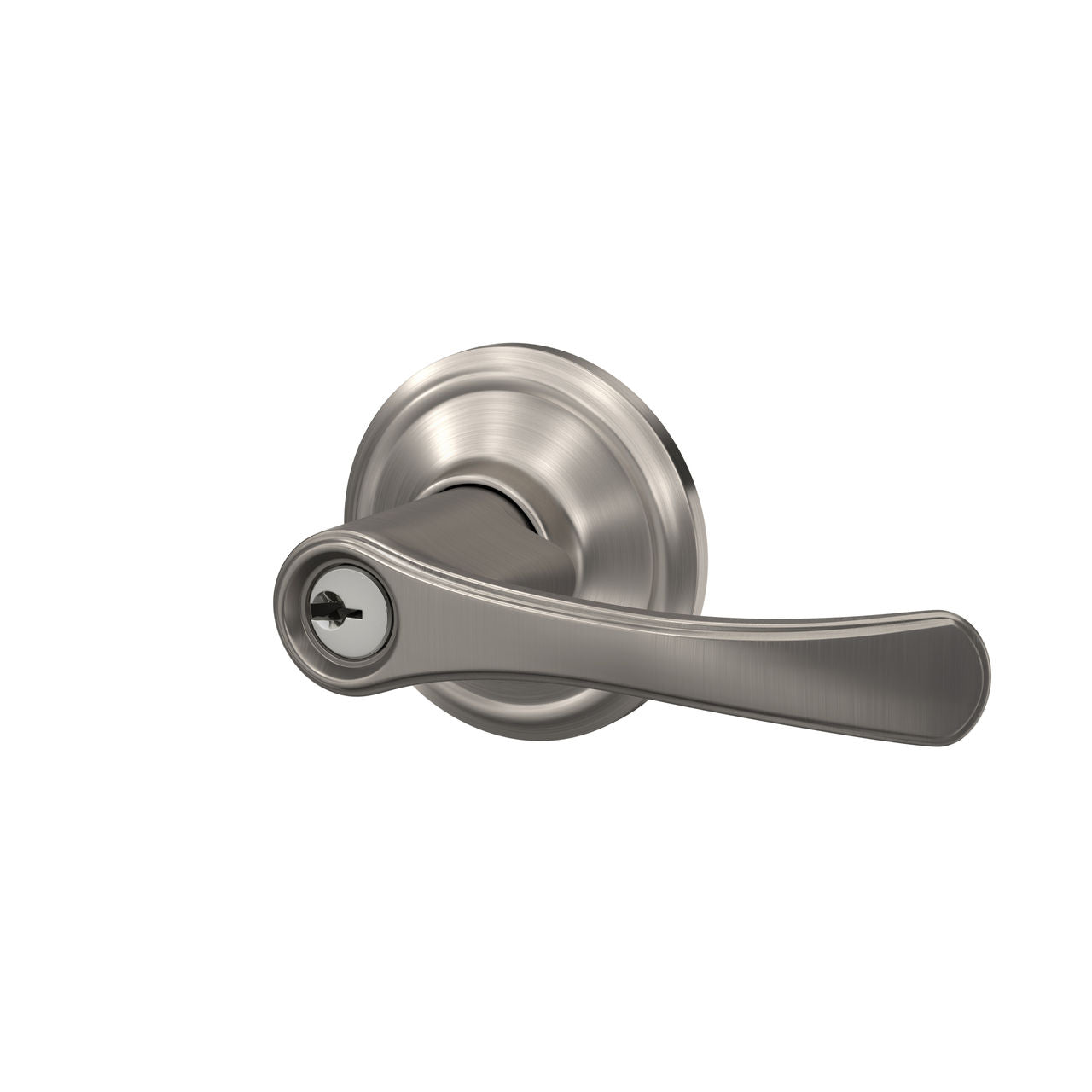 Schlage Avila Satin Nickel Keyed Entry Lever, Grade 2, 1-3/4 in. Door Thickness