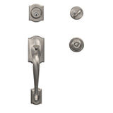 Schlage Camelot Aged Bronze Single Cylinder Deadbolt with Georgian Knob Door Handleset