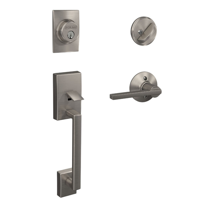 Schlage Latitude Satin Nickel Century Trim Single Cylinder Handleset with Lever