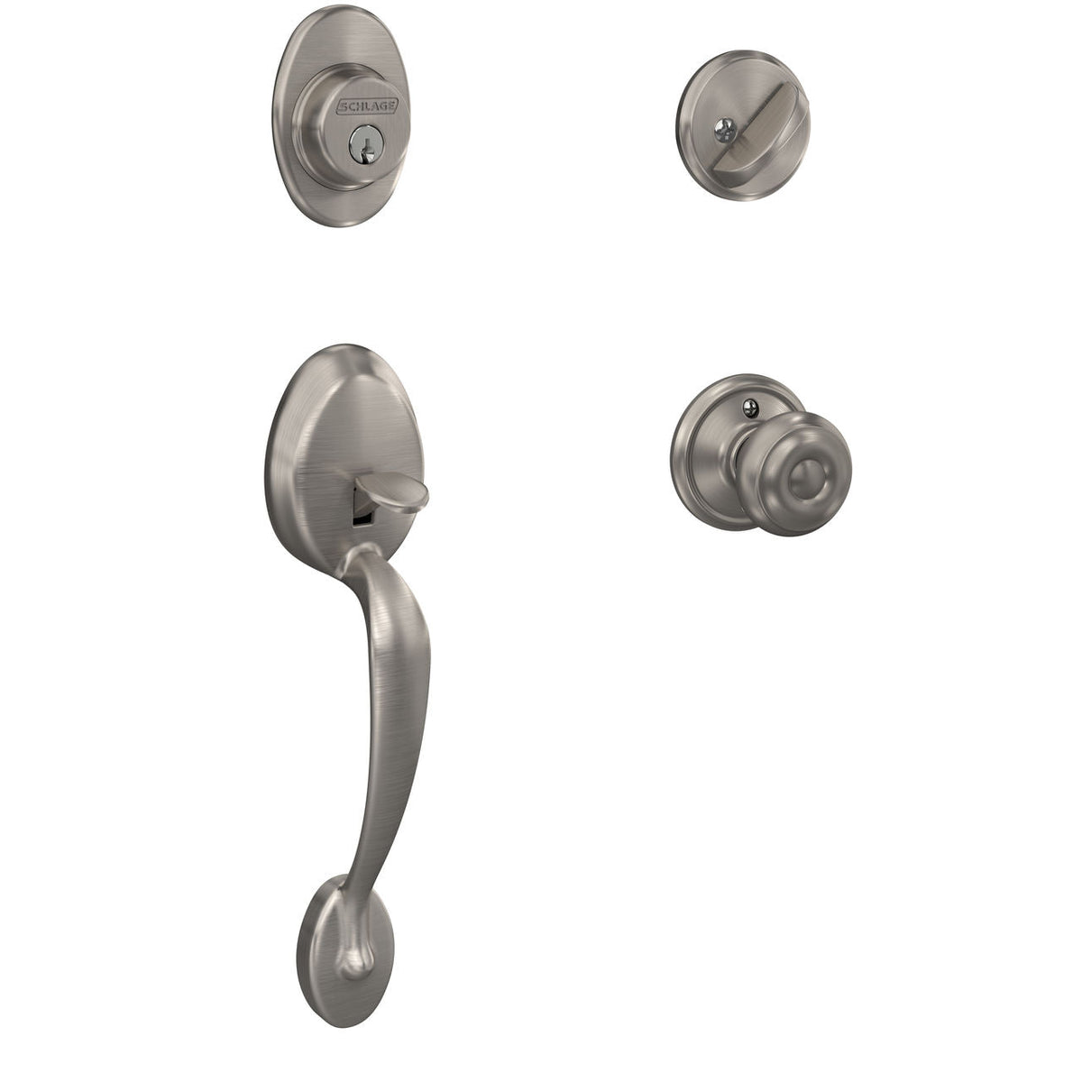 Schlage Plymouth/Georgian Matte Black Handleset – Right or Left Handed