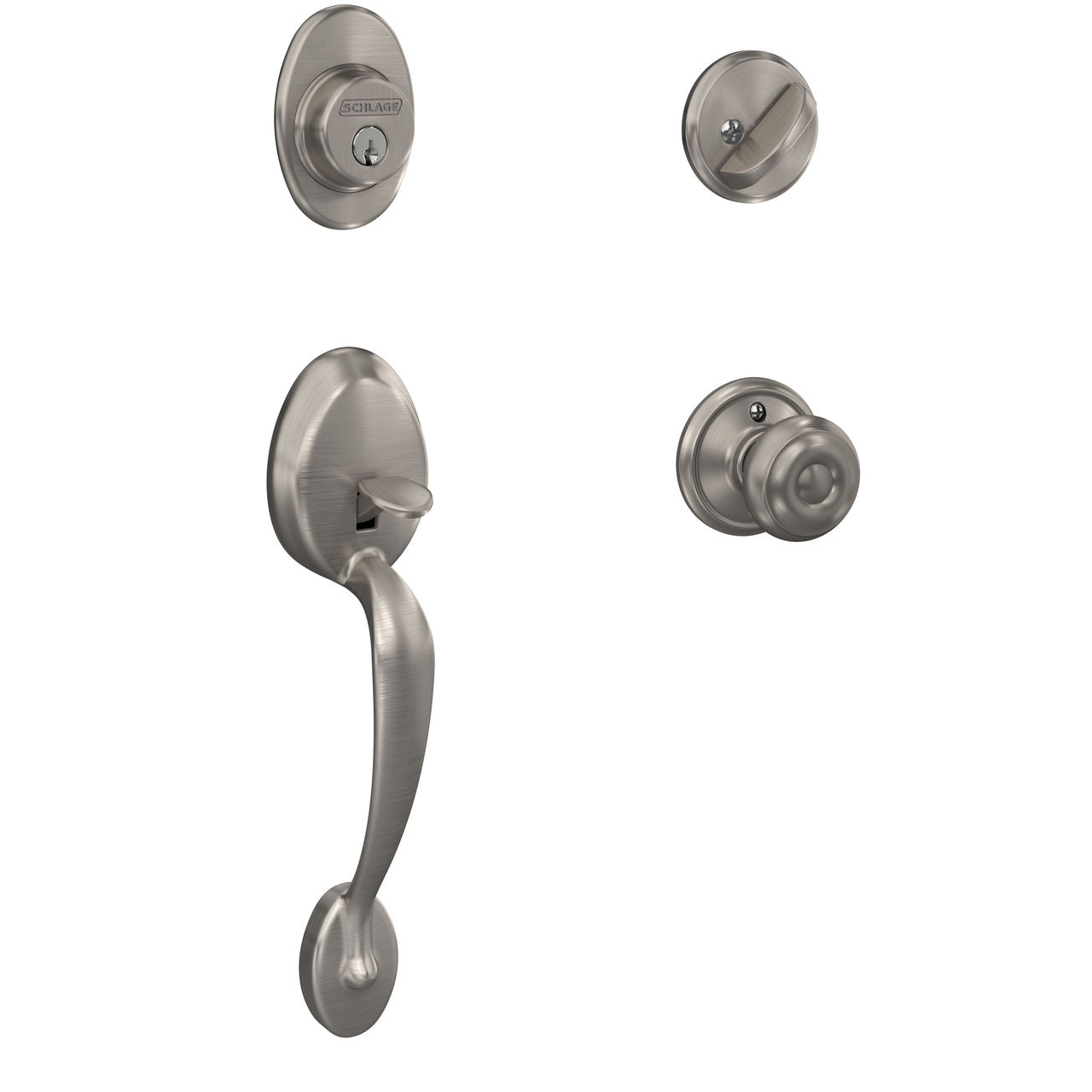 Schlage Plymouth/Georgian Matte Black Handleset – Right or Left Handed