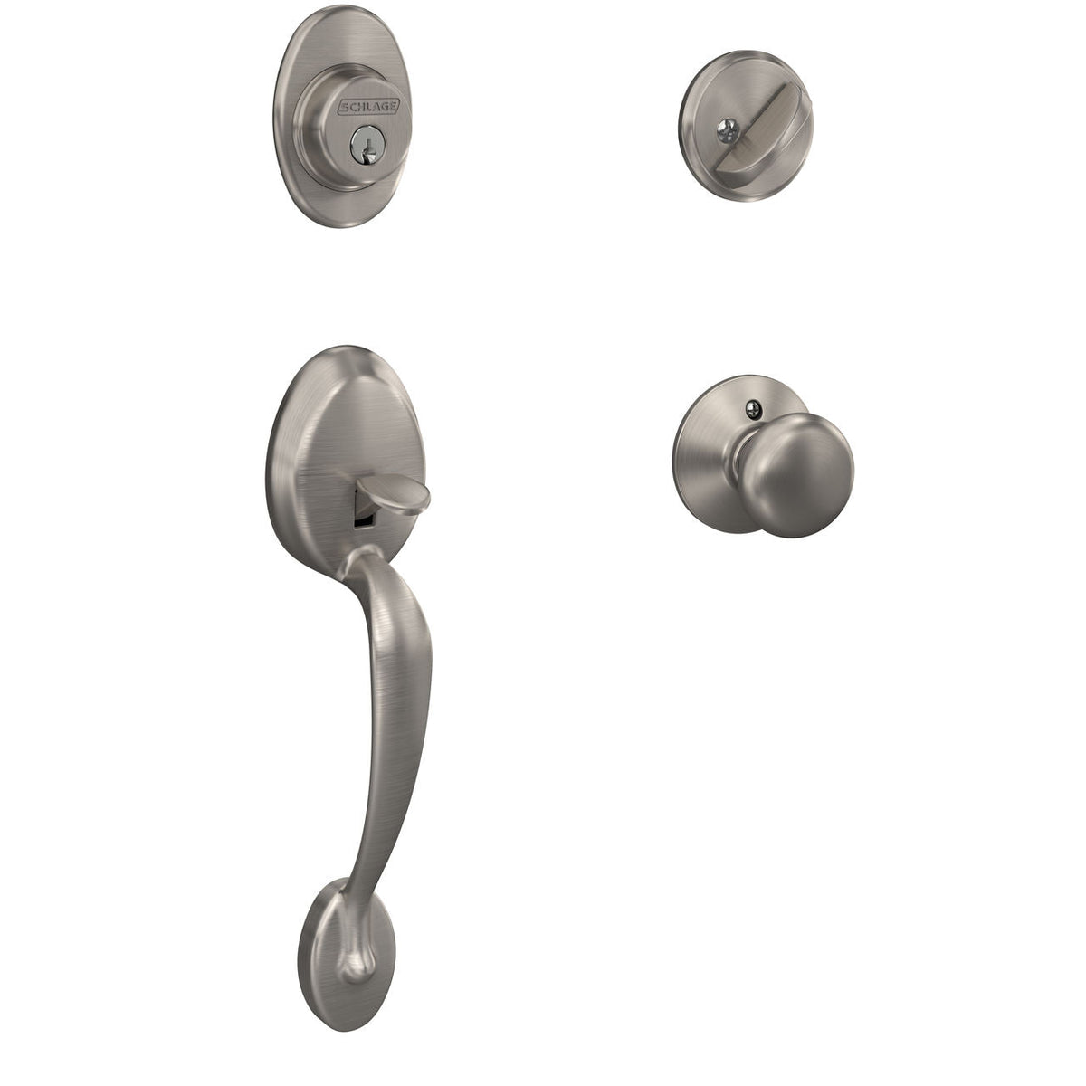 Schlage Plymouth Bright Brass Single Cylinder Deadbolt with Plymouth Knob Handleset