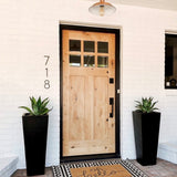 Krosswood Doors 36 in. x 96 in. Craftsman 2-Panel 6-Lite Clear Low-E Knotty Alder Unfinished Wood Front Door Slab