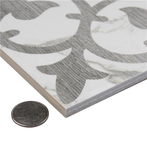 Llama Arte Loire Silver 9-3/4 in. x 9-3/4 in. Porcelain Floor and Wall Tile (10.88 sq. ft./Case)
